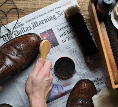 Shoe care men guide leather