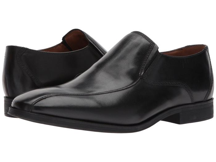 Pull-on / slip-on men black dress shoes