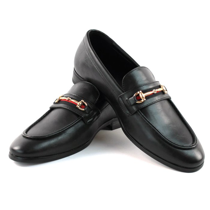 Pull-on / slip-on men black dress shoes