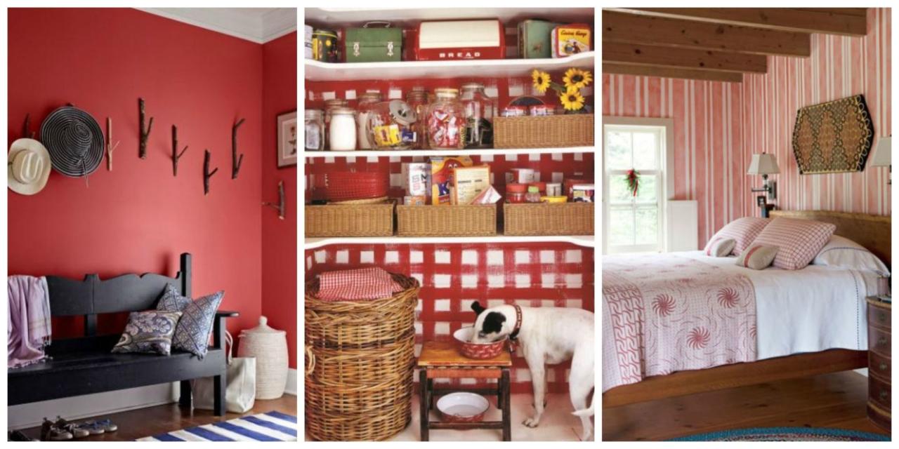 How to decorate a rustic red room