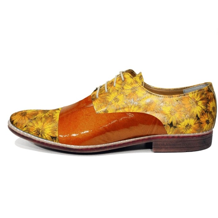 Yellow and black mens dress shoes